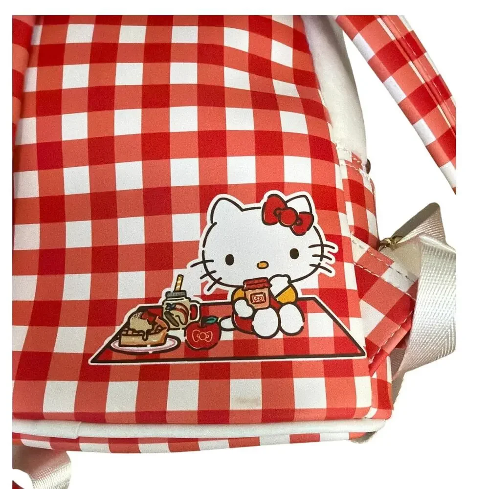 Loungefly Sanrio Hello Kitty Gingham Cosplay Mini Backpack Plush Red Checkered